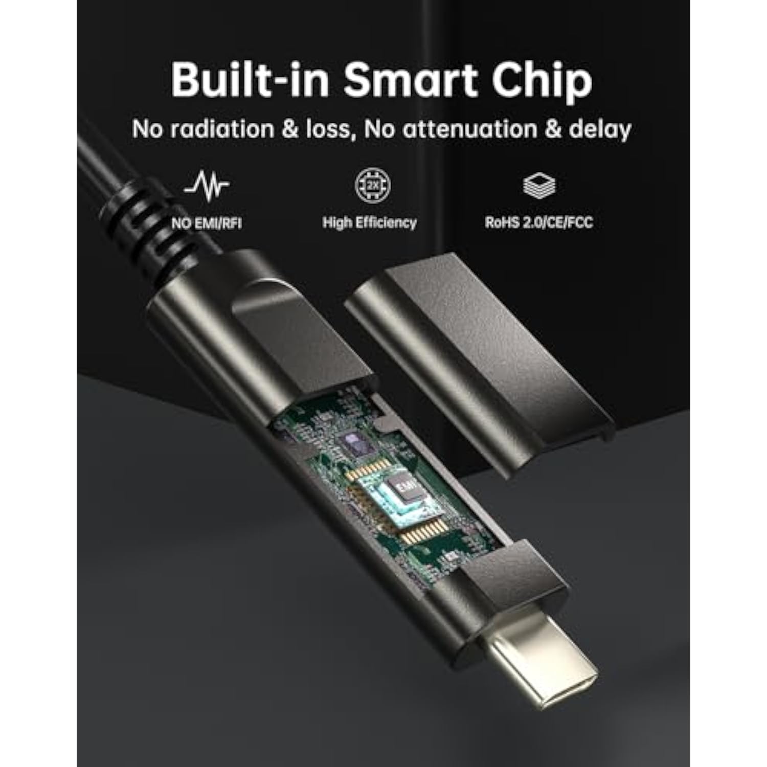 Fiber Optic Usb C To Usb C Cable 15M/50Ft Long Distance Transmission Slim Usb
