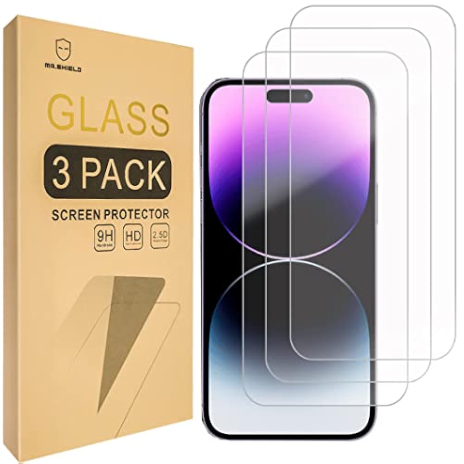 [3-Pack] Screen Protector For Iphone 14 Pro Max 6.7 Inch [Tempered Glass] [Japan Glass With 9H Hardness] Screen Protector With Replacement