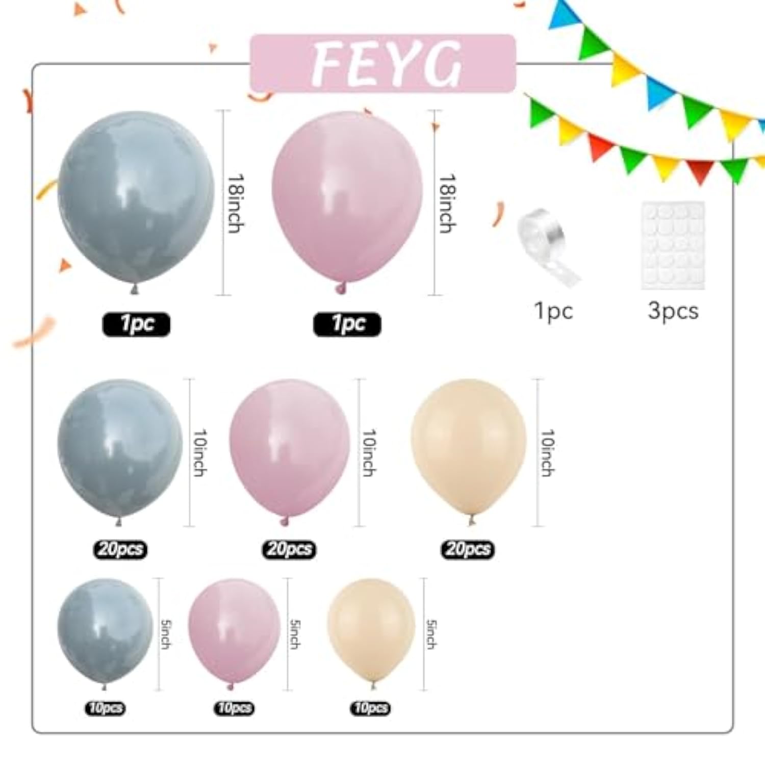 Gender Balloon Garland Arch Kit, Dusty Pink And Blue White Sand Balloons Boho Pink Nude Balloon For Neutral Theme Baby Shower Birthday Bridal Shower Wedding Gender & Reveal Party Decoration