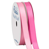 2 Rolls Satin Pink & Hot Pink Craft Ribbon,Total 20 Yards,(Satin Pink