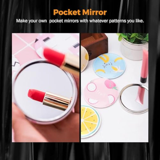 100 Sets Of Pocket Mirrors 58Mm / 2.28 In (Approx. 2-1/4 Inch) Round B