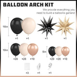 109pcs Black Gold Balloon Arch Kit with Star Foil Balloons for Party Decorations