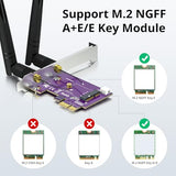 Pcie X1 To M.2(A+E Key) Wifi Bluetooth Wireless Module Adapter Card With Dual-Band 2.4&5G 2X5Dbi Antenna