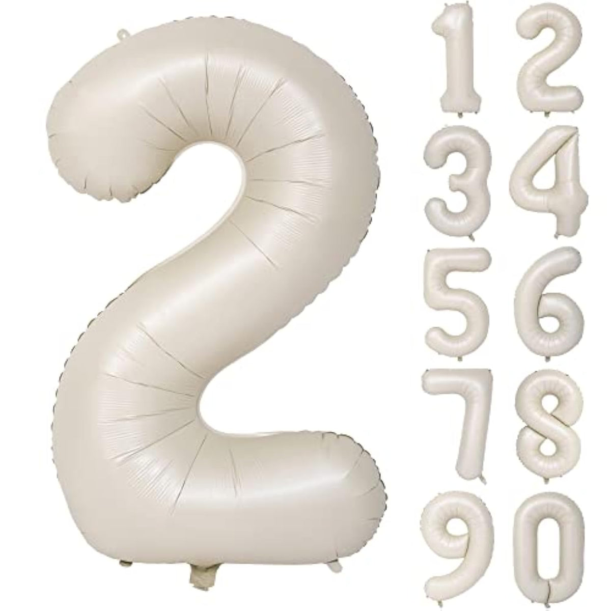 40 In Cream White Number Balloons Helium Foil Mylar Balloon Birthday Party Banquet Decoration Digital 2