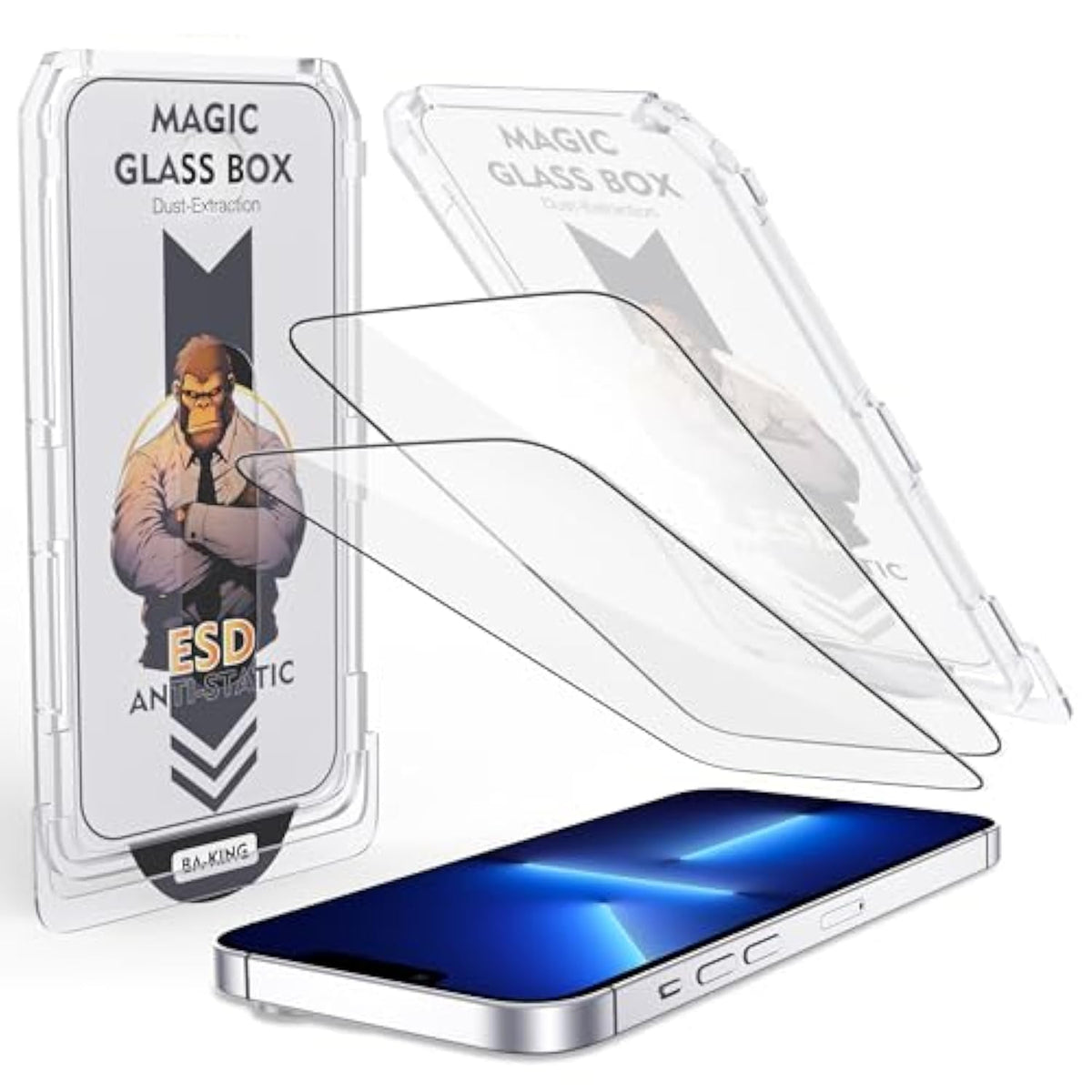 Compatible With Iphone 13 Pro Max Screen Protector With Auto-Alignment Install Kit [Full Edge Coverage] Shatterproof Tempered Glass Screen Protector For Iphone 13 Pro Max 6.7" [2 Pack]