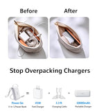 PowerGo 3-in-1 Portable Charger, 10000mAh Power Bank, 45W Fast Charging with 3.3 ft Built-in Retractable USB-C Cable & Foldable Wall Plug Travel
