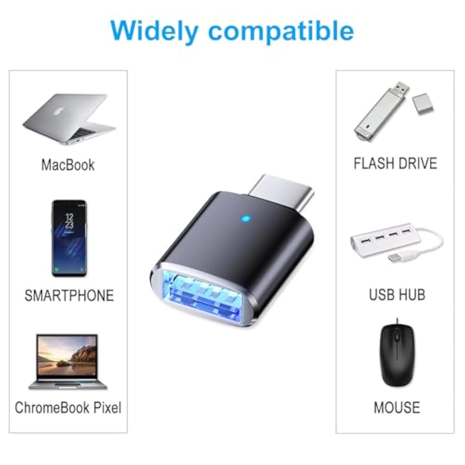 Usb C Adapters 3 Pack, Usb C To Usb 3.0 Adapter, Usb C Male To Usb 3.0 Female Otg Connector High Speed Adapter Compatible With Google Pixel Chromebook Samsung Galaxy Huawei Macbook Pro