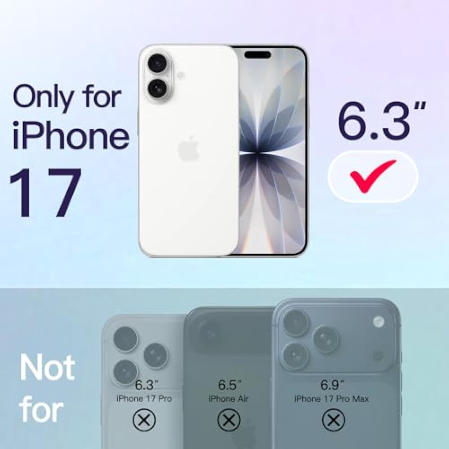 JETech Slim Case for iPhone 17 6.3-Inch with Camera Lens Full Protection, Ultra-Thin Lightweight Clear Minimalist Protective Phone Cover (Clear)