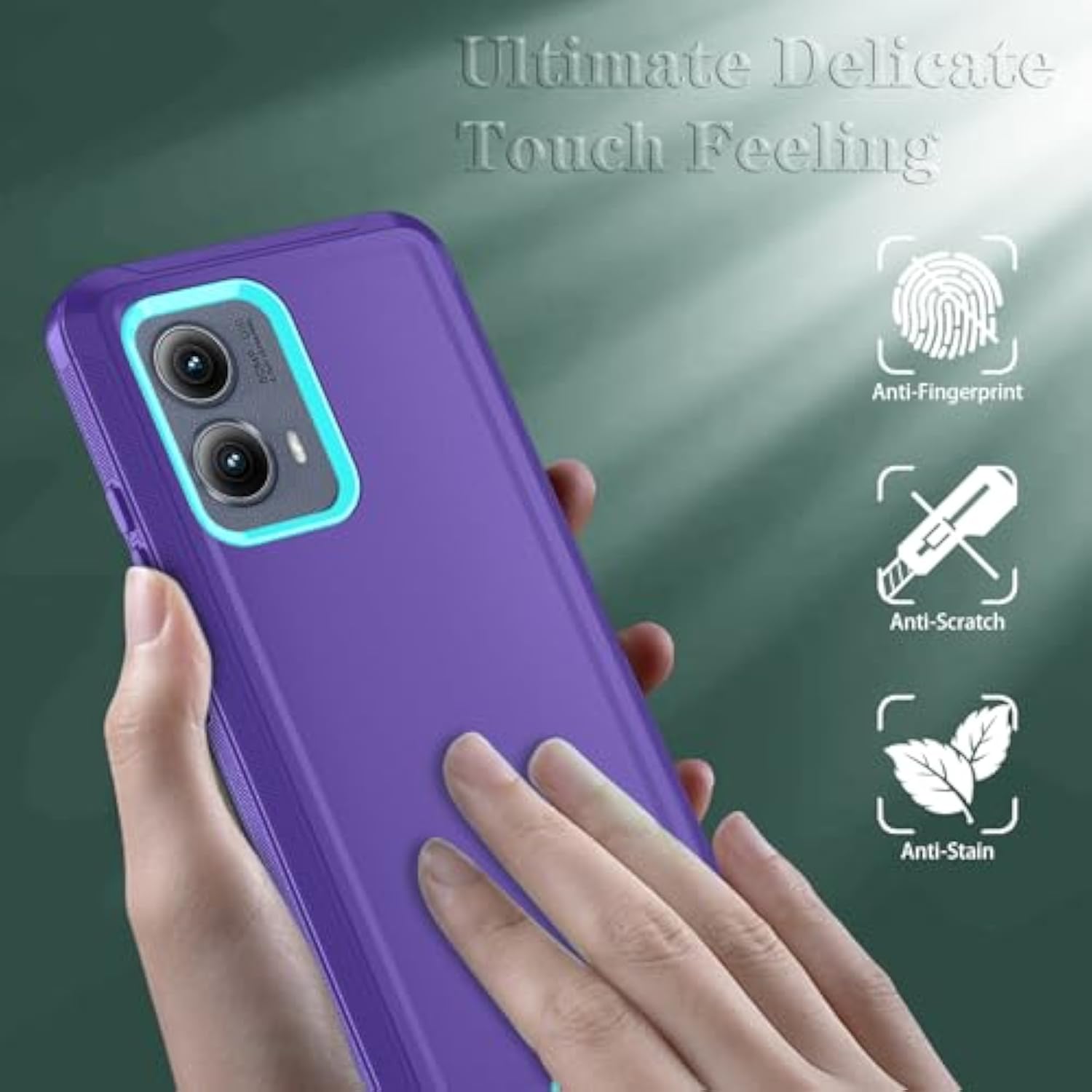 Phone Case For Motorola Moto Edge 5G 2024 Case, Heavy Duty Shockproof & Dropproof 3-Layer Cover Phone Case For Motorola Moto Edge 2024 (Purple)
