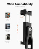 All Metal Phone Tripod Mount, 360° Rotation Tripod Phone Mount with 2 Cold Shoes, Adjustable Cell Phone Mount Adapter with 1/4" Thread, Compatible