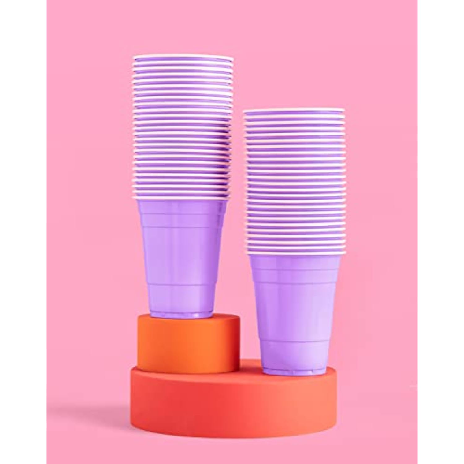 Party Decorations Lavender Plastic Cups - 50 Purple Matte 16 Oz Disposable Cups | Bachelorette Party, Birthday Party, Party Favors, Baby Shower Supplies