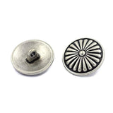 10 Pieces Flower Shield Metal Shank Buttons. 23Mm (7/8 Inch) (Antique