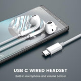 Type C Earphones for iPhone 15 15 Pro 15 Pro Max 16 16 Pro 16 Pro Max 17 17 Pro 17 Pro MaxHeadphones Wired, Stereo in Ear Earbuds Compatible with