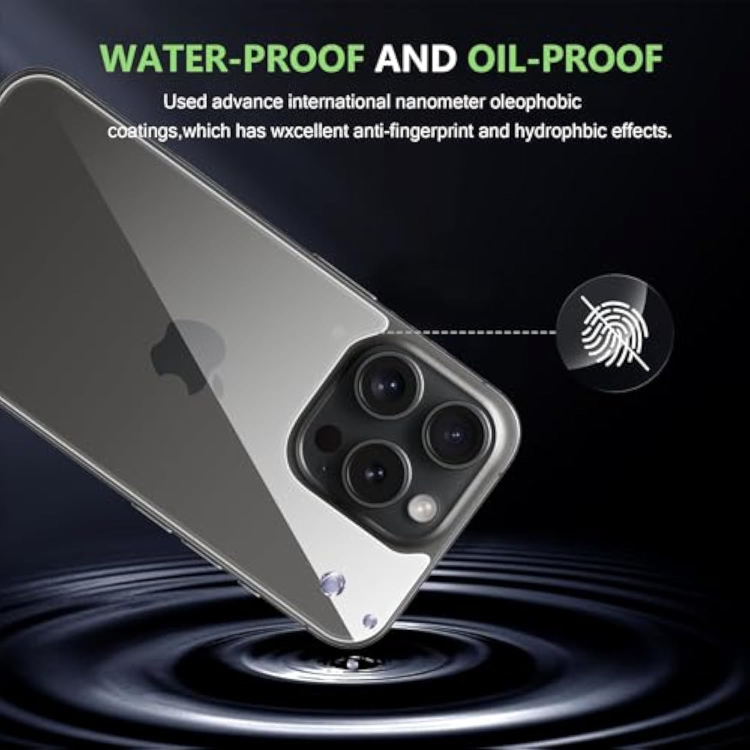 For Iphone 16 Pro Back Screen Protector With Camera Lens Protector,9H Hardness,Tempered Glass,Case Friendly,Anti-Scratch,Easy Installation 6.3 Inch Only For Iphone 16 Pro(3+3 Pack)