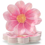 50 Pcs Flower Shape Paper Plates Floral Party Decorations Floral Disposable Party Plates For Baby Shower Wedding Birthday Summer Dinner Party Tableware Supplies Decoration