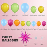 Green Blue Yellow Orange Balloon Arch, Rainbow Balloon Garland With Rose Red Yellow Orange Blue Green Latex Balloons Rose Red Foil Balloons For Birthday Aloha Luau Fiesta Party Decorations