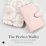 kate spade new york Morgan Magnetic Phone Wallet/Card Holder - Compatible with MagSafe Phones and Cases - Chalk Pink