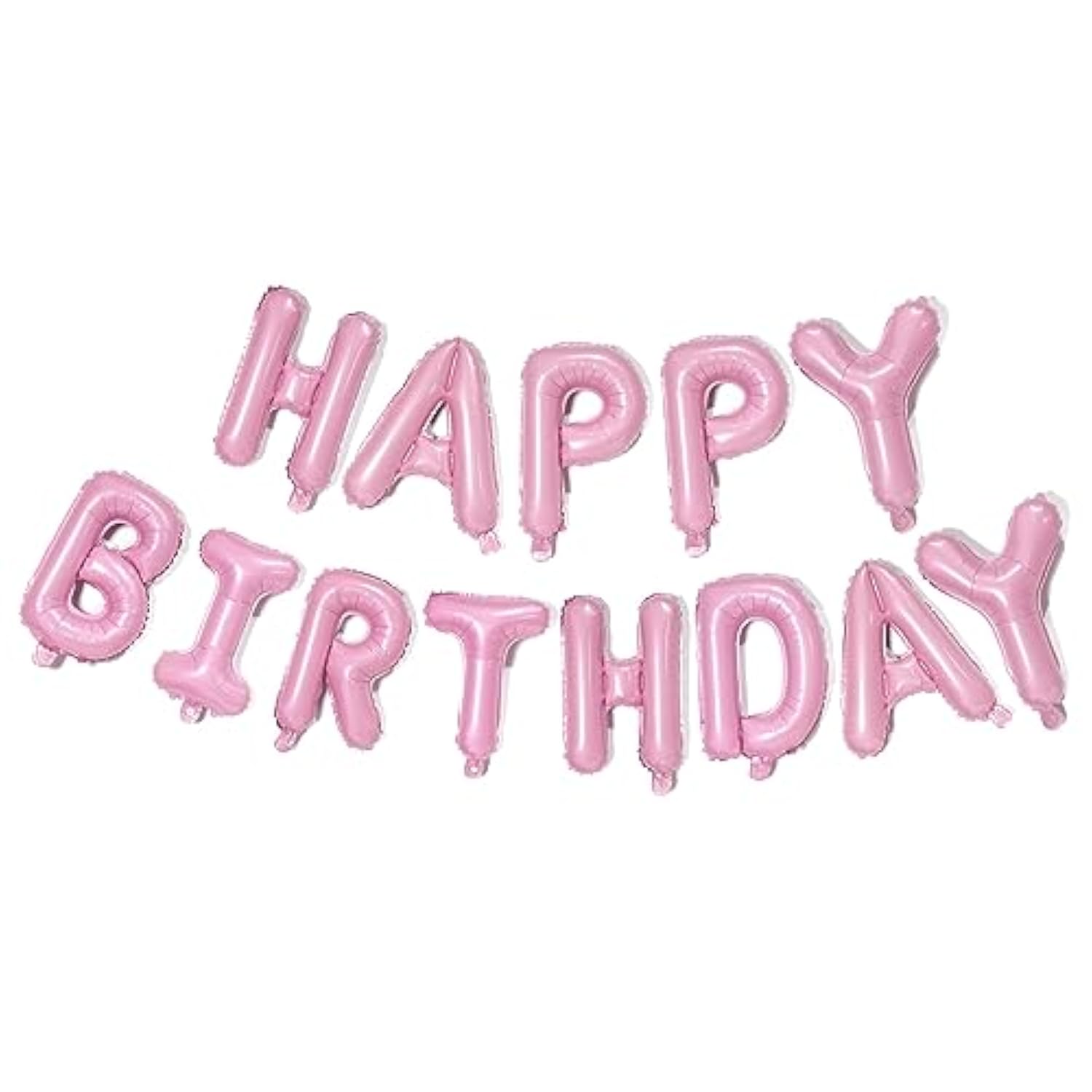 Pink Happy Birthday Balloons Banner, 16 Inch Mylar Foil Letters Balloon Sign For Birthday Party Decorations Photo Booth Backdrop
