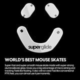 Superglide - Fastest And Smoothest Mouse Feet/Skates Made With Ultra Strong Flawless Glass Super Fast Smooth And Durable Sole For Steelseries Prime Mini Wired/Wireless [White]