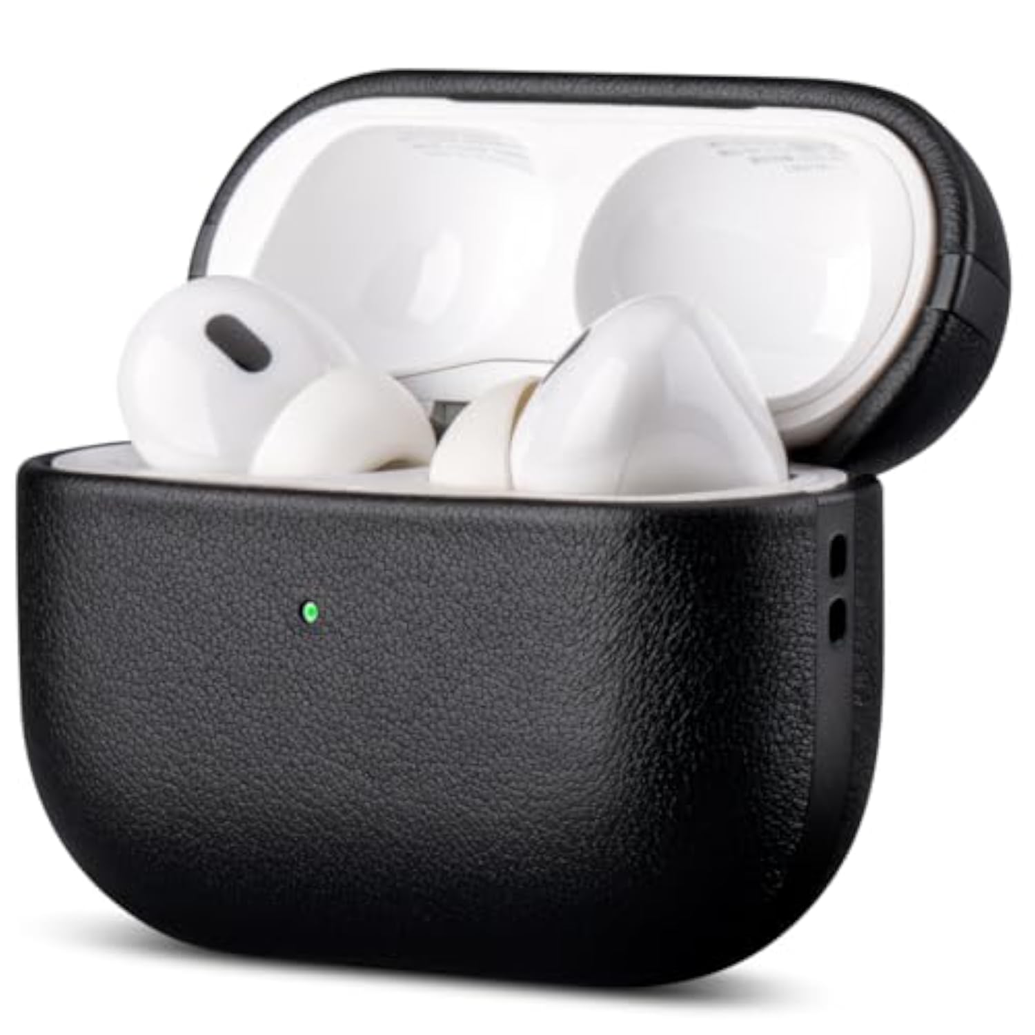 Handmade Leather Case for AirPods Pro 2nd Generation with Lanyard, Black