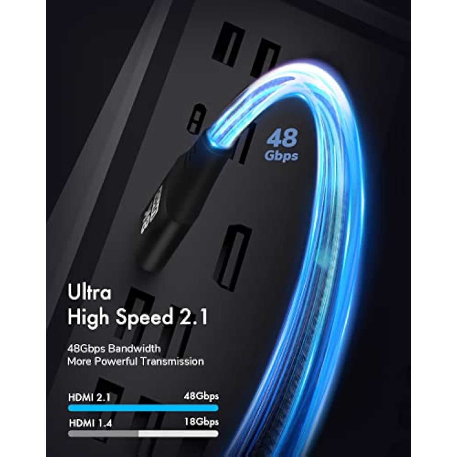 8K Hdmi 2.1 Cable 30Ft, 48Gbps Ultra High Speed Black Braided Hdmi Cord - Get