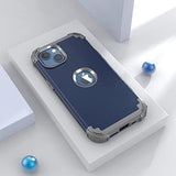 For Iphone 13 Case With Screen Protector, For Iphone 14 Case, Hybrid Shockproof Heavy Duty Protection Hard Pc Cover Soft Silicone Sturdy Bumper Full Body Cover For Iphone 13/14 6.1",Blue