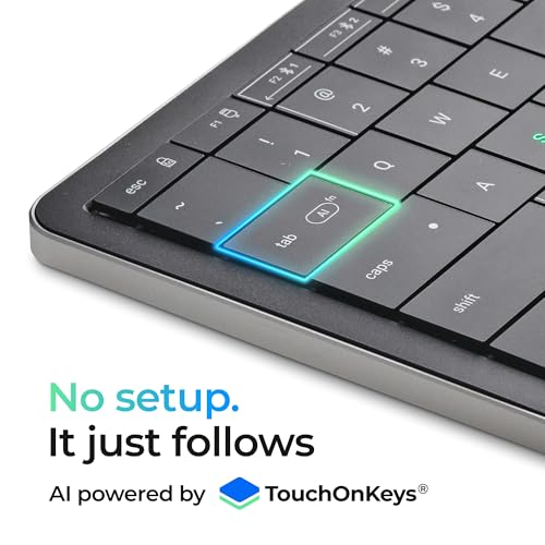Clvx S Windows | Compact Touch On Keys & Gestures Ai Keyboard | Bluetooth & Usb-C | Low-Profile Silent Scissor Keys | Interactive Rgb | Aluminum Chassis | Compatible With Windows/Linux/Android