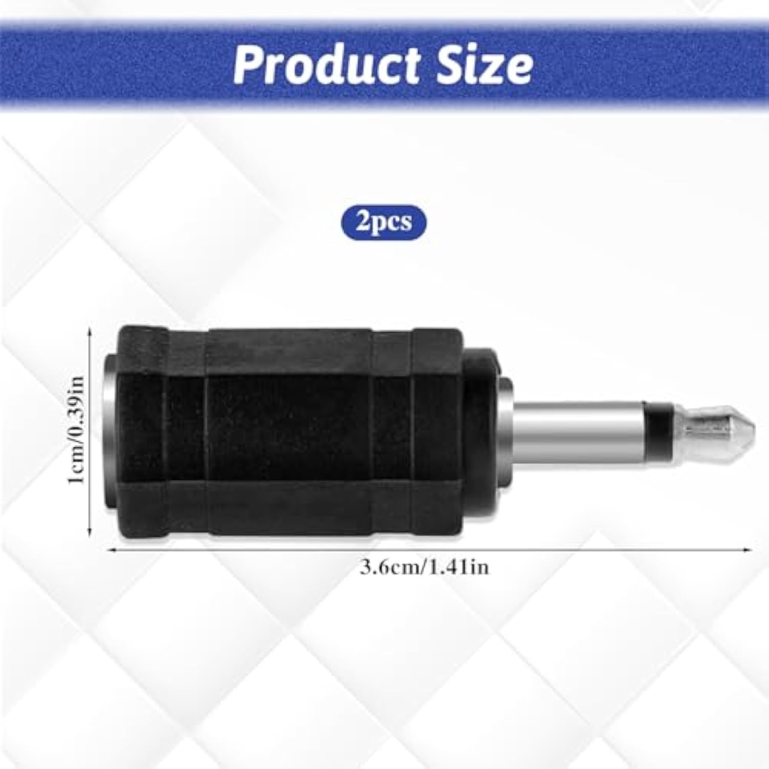 3.5Mm Mono To Stereo Adapters, 2 Pack 1/8" Mono Male Plug To 1/8" Trs Stereo Female Jack Socket Accessories For Headphone Radio