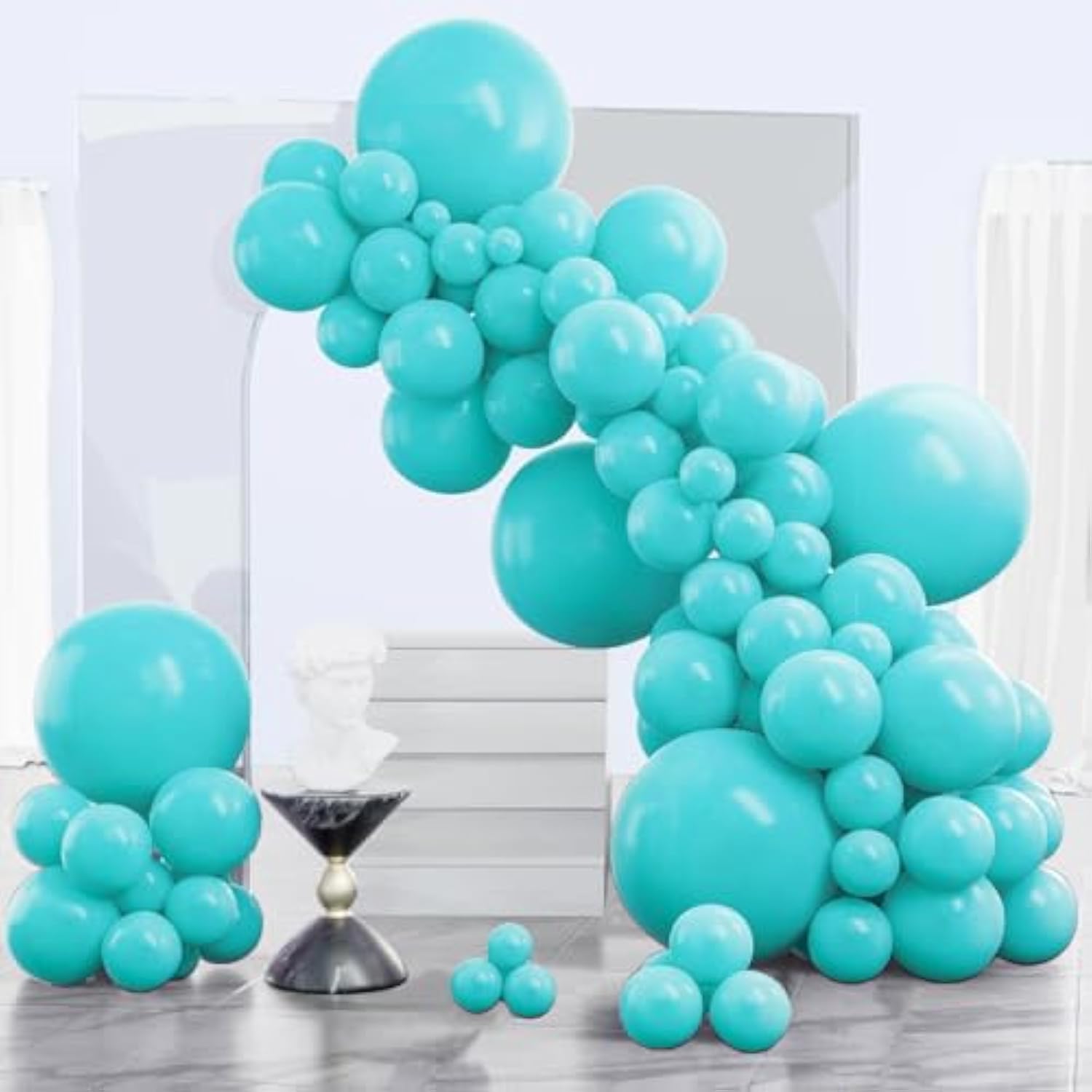 Teal Balloon Arch Kit: Turquoise & Aqua Party Garland (140pc, Mixed Sizes)