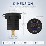 12V Usb C Car Charger Socket 3-Pack - 48W Pd & Qc 3.0 Fast Charging Dual Usb Outlet With Voltmeter & On/Off Switch, Waterproof 12V Charging Port For Car, Marine, Boat, Golf Cart