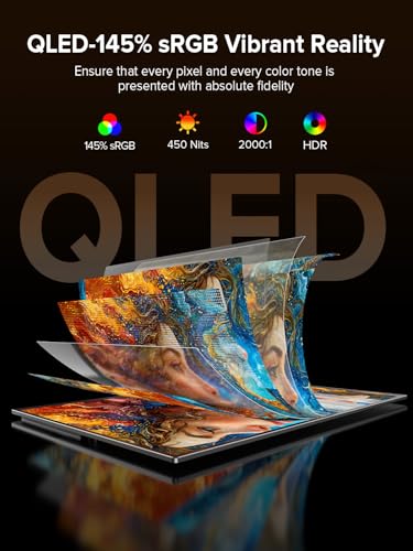 Qled 24" 120Hz Portable Monitor 1080P 125% Srgb 400Nits W/Stand & Vesa, Hdmi Usb-C Fhd Travel Monitor For Laptop/Gaming Devices/Phone/Mini Pc, External Second Screen For Gaming & Work