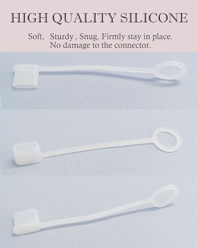 8Pcs USB Caps for USB C Cable Anti Loss Tether Silicone Soft Snugly Dust and Oxidation Protection Adapter Cover Anti Dust for Android iPhone Type C