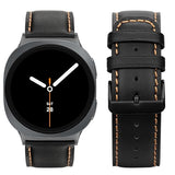 Leather Bands Compatible with Samsung Galaxy Watch 8 40mm 44mm, Genuine Leather Strap Compatible with Samsung Galaxy Watch 8 Classic 46mm, Black