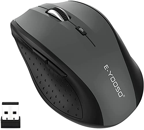 Wireless Mouse For Laptop, Portable Optical Computer Mouse, 6 Buttons, Cordless 2.4Ghz With Usb Receiver, 5-Level 4800 Dpi, 18 Months Battery Life For Pc Chromebook Windows Mac