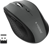 Wireless Mouse For Laptop, Portable Optical Computer Mouse, 6 Buttons, Cordless 2.4Ghz With Usb Receiver, 5-Level 4800 Dpi, 18 Months Battery Life For Pc Chromebook Windows Mac
