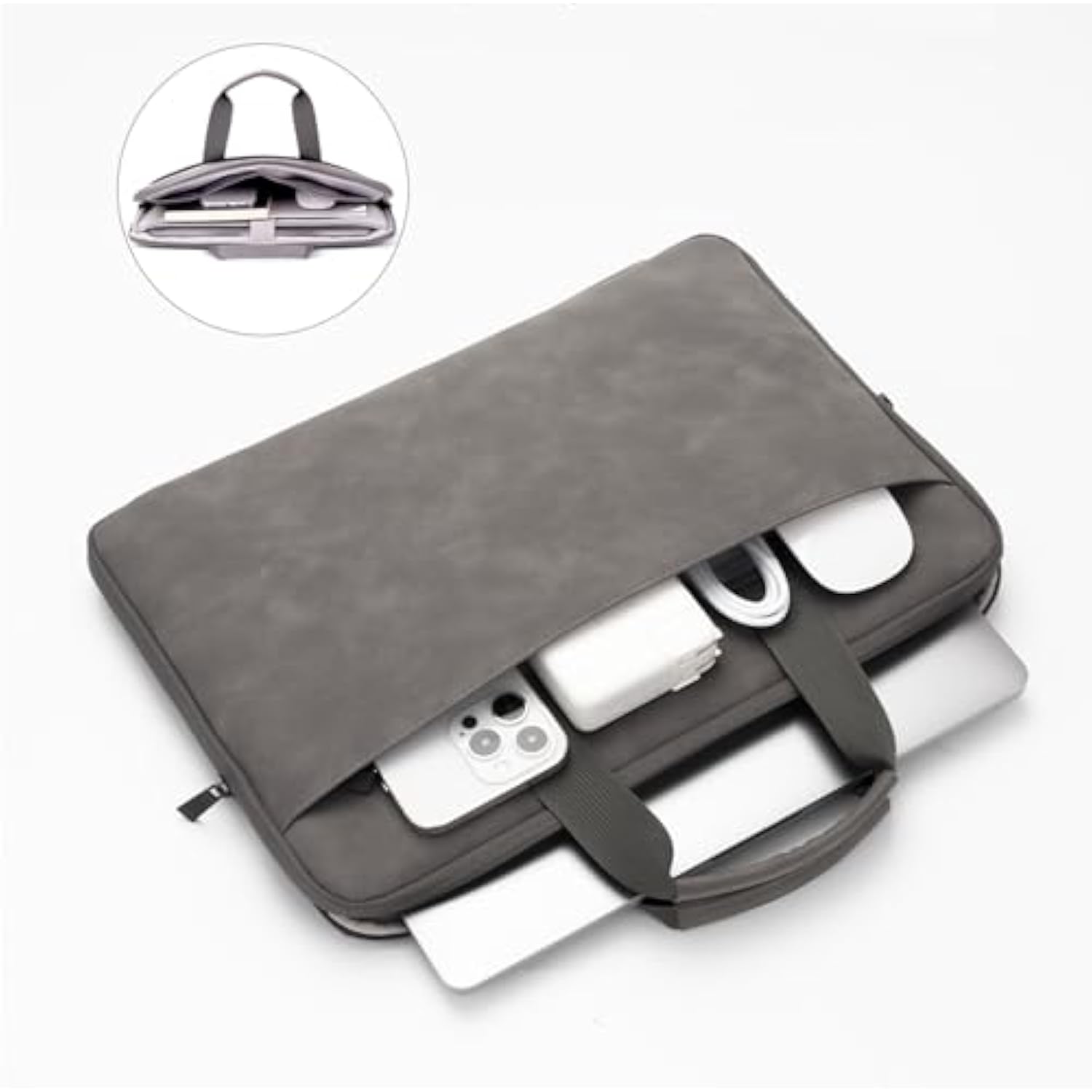 Leather Water-Resistant Laptop Sleeve Case For 15.6 Inch Laptop, Black (Blacks)