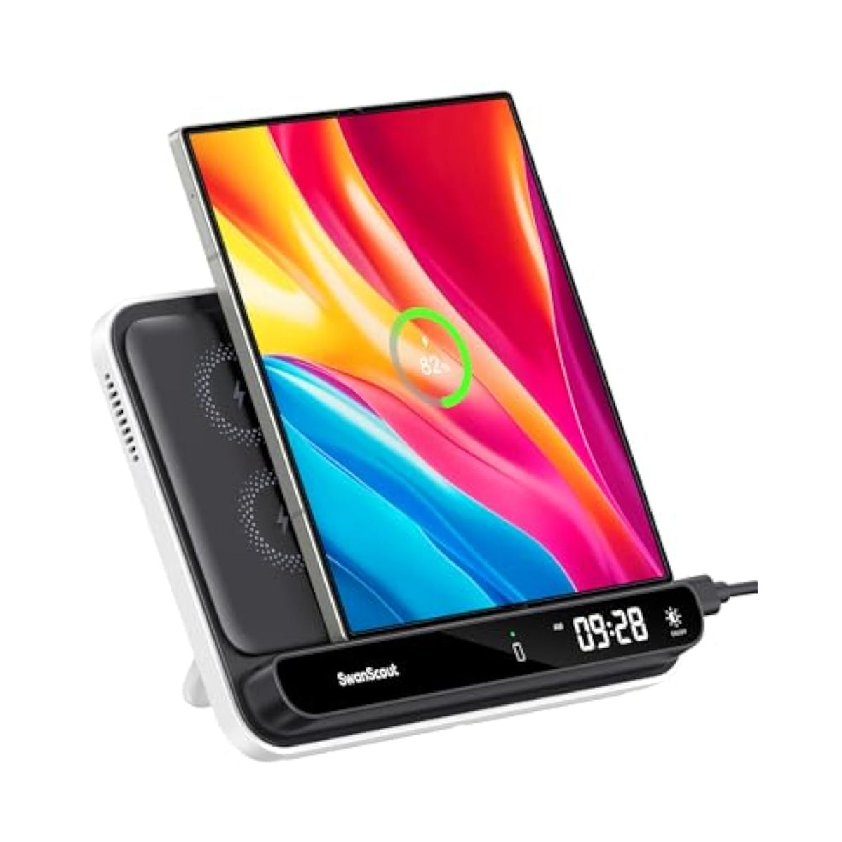 30W Fast Wireless Charging Station For Google Pixel 10 Pro Fold/9 Pro Fold/Pixel Fold/8 Pro/8A/7 & Samsung Galaxy Z Fold 6/5/4/3, Foldable Phone Charger Stand, 504F