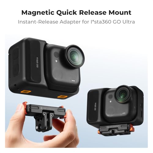 Magnetic Quick Release Adapter Mount Compatible with Insta360 GO Ultra, Expansion Base Stand with 1/4 Screw Hole/Foldable Connector for Tripod,
