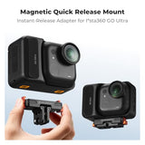 Magnetic Quick Release Adapter Mount Compatible with Insta360 GO Ultra, Expansion Base Stand with 1/4 Screw Hole/Foldable Connector for Tripod,
