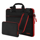 Slim Laptop Shoulder Bag 13-14 Inch Handbag With Small Case Compatible With Macbook Pro 14" M4/M3/M2/M1 2025-2021, 13.3" Mac Air/Pro, Xps 13/14 And Most 13"-14" Notebooks,Red Zipper