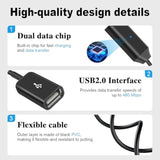 3 In 1 Usb Y Splitter Cable 1Ft/30Cm, Usb Power Splitter Cable, Usb2.0 Male To