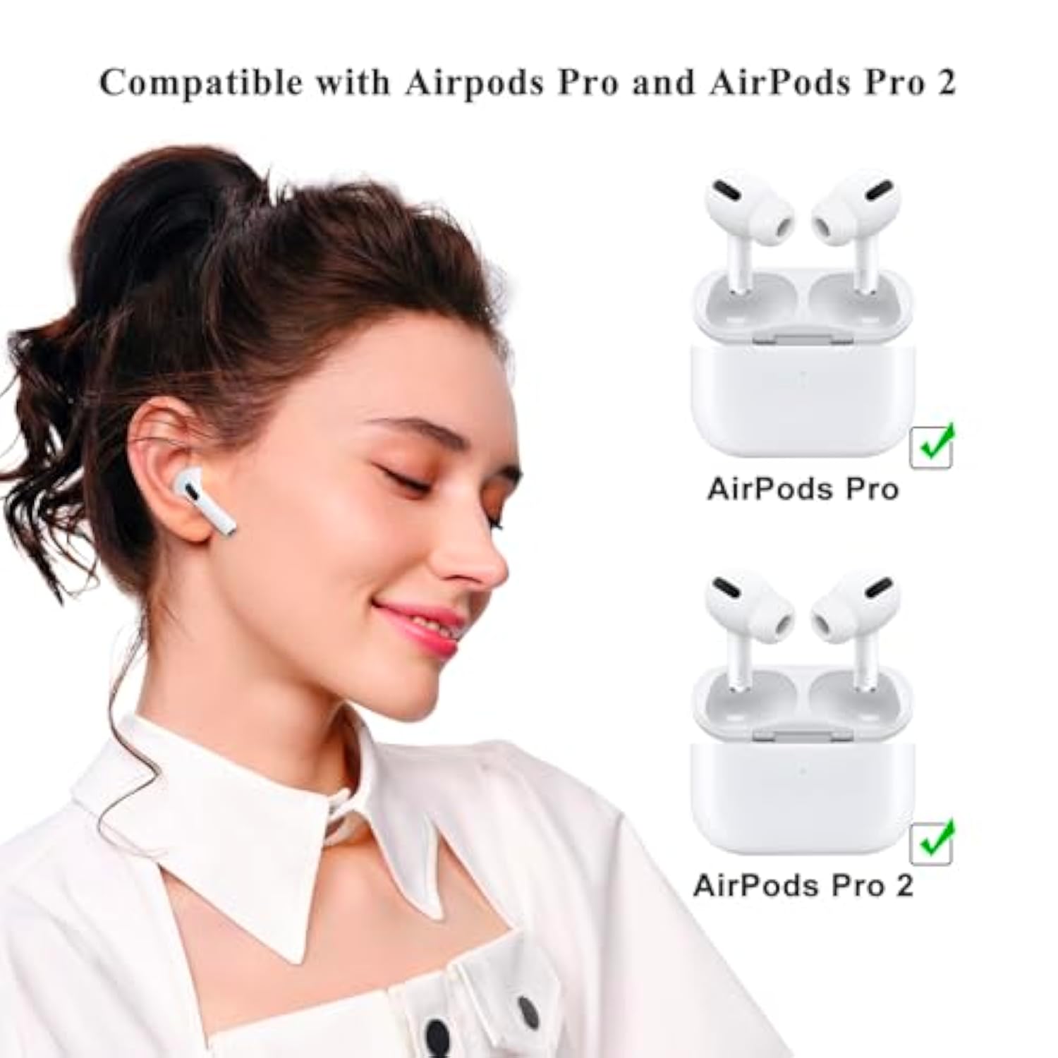 3 Pairs Replacement Ear Tips For Airpods Pro 2Nd And Airpods Pro Generation With Portable Storage Box, Noise Reduction Hole & Built-In Dust Guard Screen, Silicone Ear Tips For Airpods Pro(White, S)