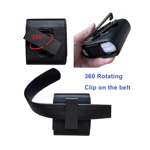 For Galaxy Z Flip 7/6/5/4/3 Belt Phone Holster, 360 Rotating Leather Phone Pouch Case, Belt Clip Phone Holder For Motorola Razr Plus, Razr 40/50/60 Ultra, Razr 5G 2023