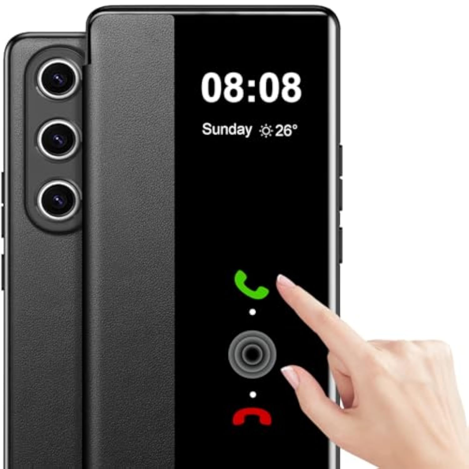 Clear S-View Flip Case for Samsung Galaxy S26 Ultra Phone - Touchable Window, Hard, Shockproof, Protective Cover for 5G S26 Ultra