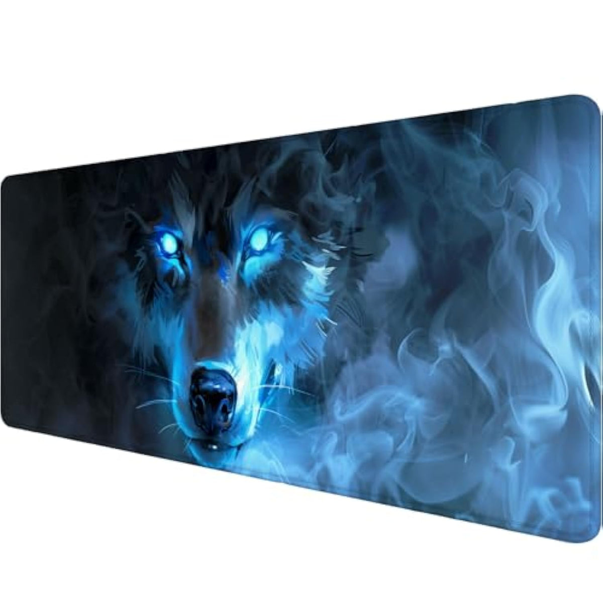 Wolf Gaming Mouse Pad Misty Wolf Blue Eye Cool Animal Xl Mouse Pad Large Mousepad Extended Laptop Keyboard Mat Gaming Desk Pad Mouse Mat 31.5"X11.8" Office Computer Keyboard Laptop Home