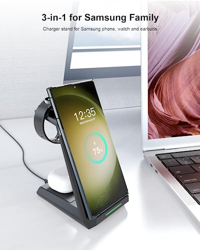 Wireless Charger for , 3 in 1 Charging Station for Multi Devices,Fast Charger Stand Dock for Galaxy S26 S25 S24 S23 S22,Galaxy Watch