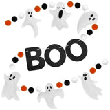 6.6Ft Ghost Garland Halloween Felt Boo Banner Home Mantel Wall Window Party Decor