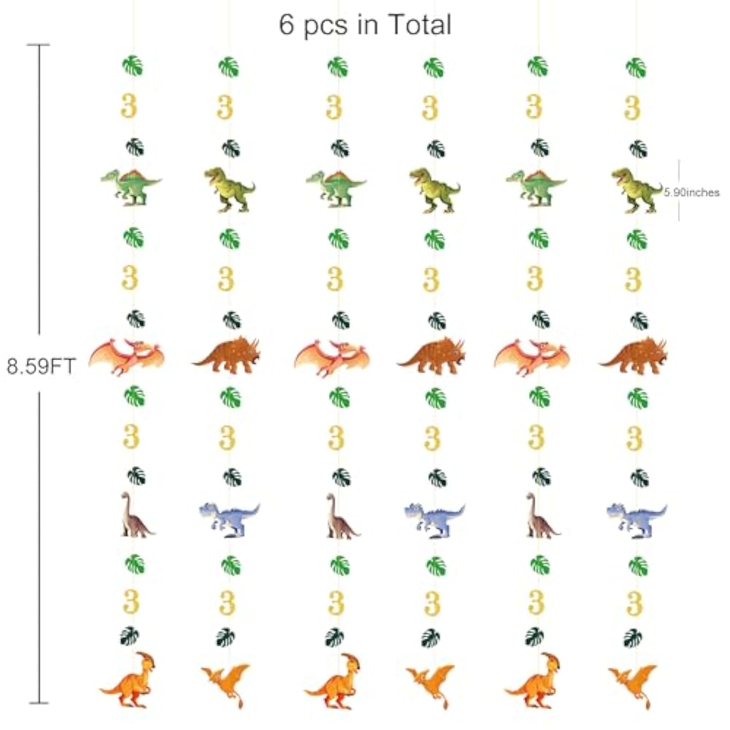 52Ft Dinosaur 3rd Birthday Decorations – Dino Banner, Garland & Party Supplies