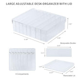Large Cord Storage Box With Lid, Plastic Stackable Desk Drawer Organizer For Home Office Supplies, Phone Charger, Usb Cable, Battery, Stationery, Art Crafts, Makeup, Pencil Holder