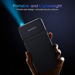 Akaso Mini Projector, Pocketsized Dlp Portable Projector, 1080P Cookie Projector , Support Hdmi Wifi Builtin Rechargeable Battery Stereo Speakers And Remote Control Movie Projector